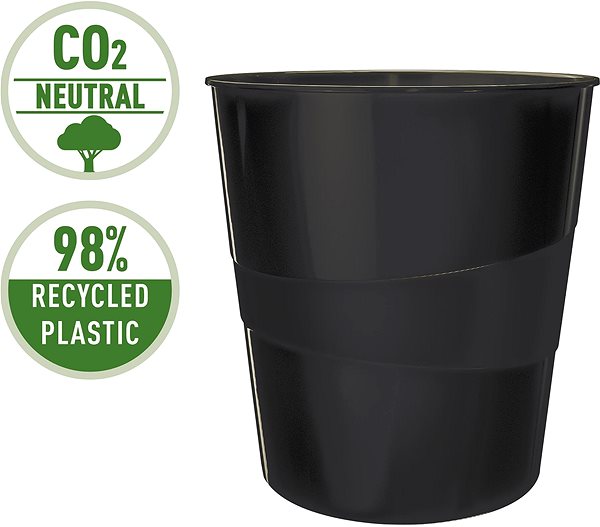 Odpadkový kôš Leitz RECYCLE ekologický 15 l, čierny Screen