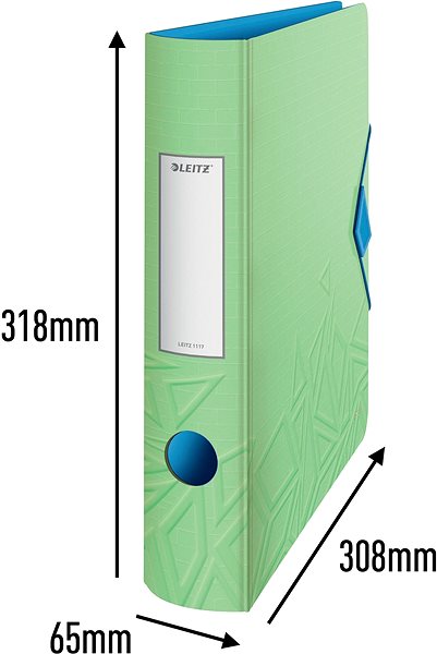 Dosszié Leitz 180° Active UrbanChic A4 65 mm, zöld színben Műszaki vázlat