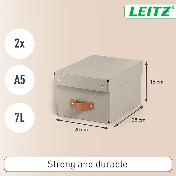 Aufbewahrungsbox LEITZ Puro, Größe S, beige - 2er-Set ...