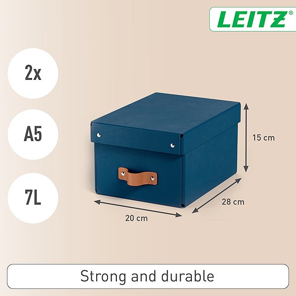 Aufbewahrungsbox LEITZ Puro, Größe S, marineblau - 2er-Set ...