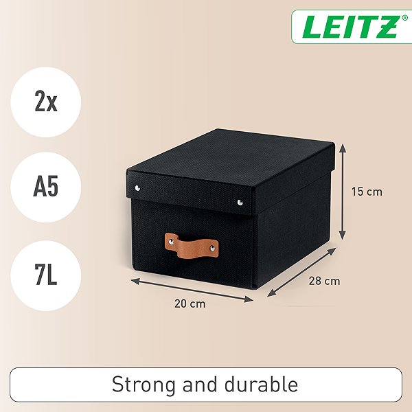 Aufbewahrungsbox LEITZ Puro, Größe S, schwarz - 2er-Set ...