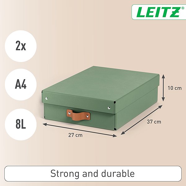 Aufbewahrungsbox LEITZ Puro, Größe M niedrig, grün - 2er-Set ...