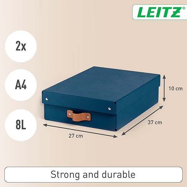 Aufbewahrungsbox LEITZ Puro, Größe M niedrig, navy blau - 2er Set ...