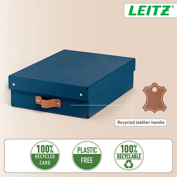 Aufbewahrungsbox LEITZ Puro, Größe M niedrig, navy blau - 2er Set ...