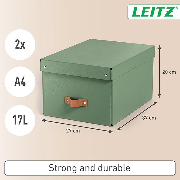 Aufbewahrungsbox LEITZ Puro, Größe M, grün - 2er-Set ...