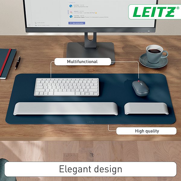 Mauspad LEITZ recyceltes Leder 36 x 70 cm, dunkelgrau ...