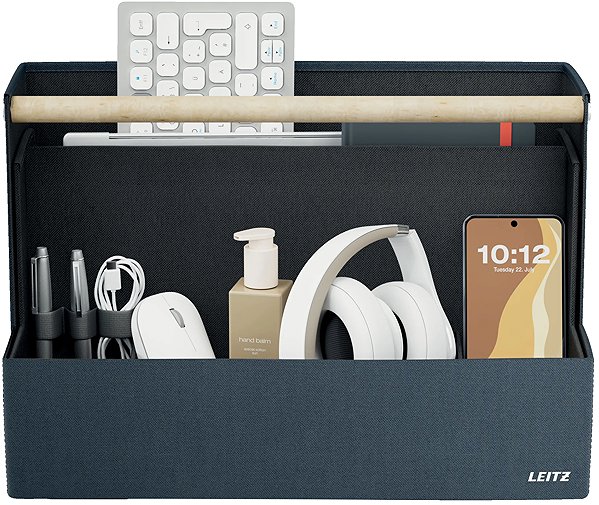 Aufbewahrungsbox LEITZ Fabric Tischorganizer mit Griff für gemeinsam genutzte Arbeitsplätze, 26 × 38 × 19 cm ...