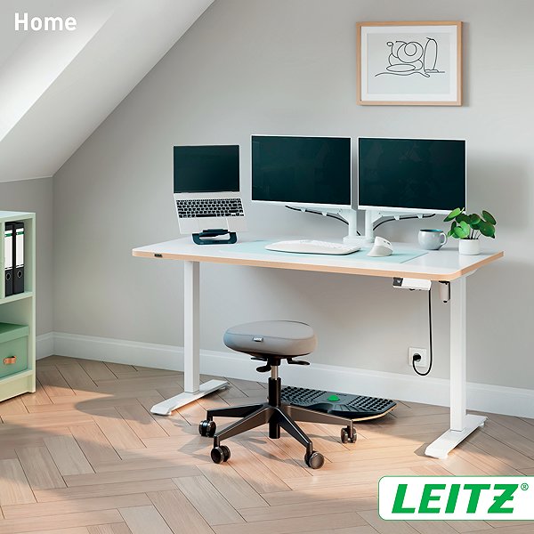 Höhenverstellbarer Tisch LEITZ Ergo elektrisch 140 x 80 cm, weiß ...