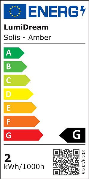 Nočné svetlo LuDream Solis Amber LED nočné svetlo bez modrej zložky Energetický štítok