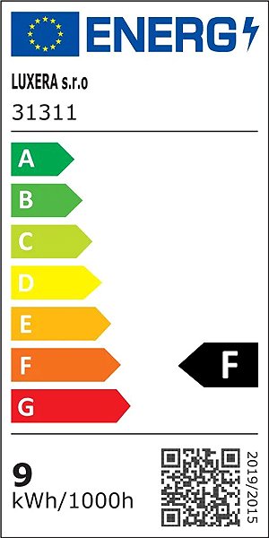 Deckenleuchte Luxera Prezent Gest LED 9 W IP44, Außen-Deckenleuchte, schwarz Energielabel