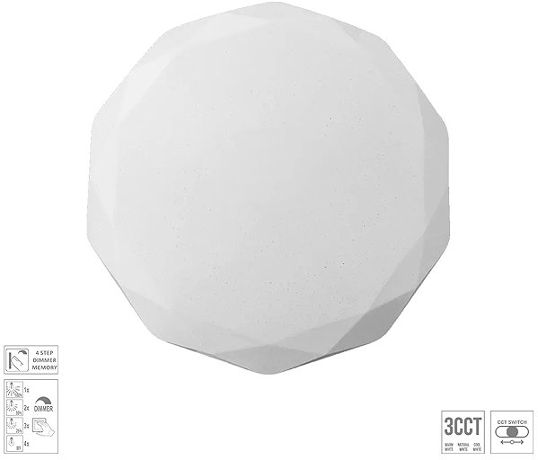 Deckenleuchte Luxera Prezent Iridio LED 18 W 3CCT, dimmbare Deckenleuchte, weiß ...