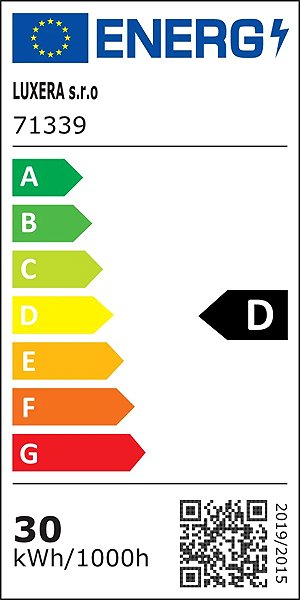 Deckenleuchte Luxera Prezent Ambia LED 30 W 3CCT, dimmbare Deckenleuchte, weiß Energielabel