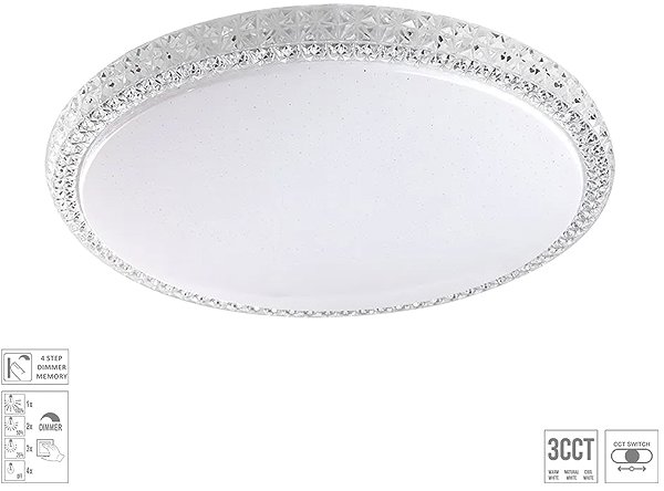 Deckenleuchte Luxera Prezent Ambia LED 30 W 3CCT, dimmbare Deckenleuchte, weiß ...