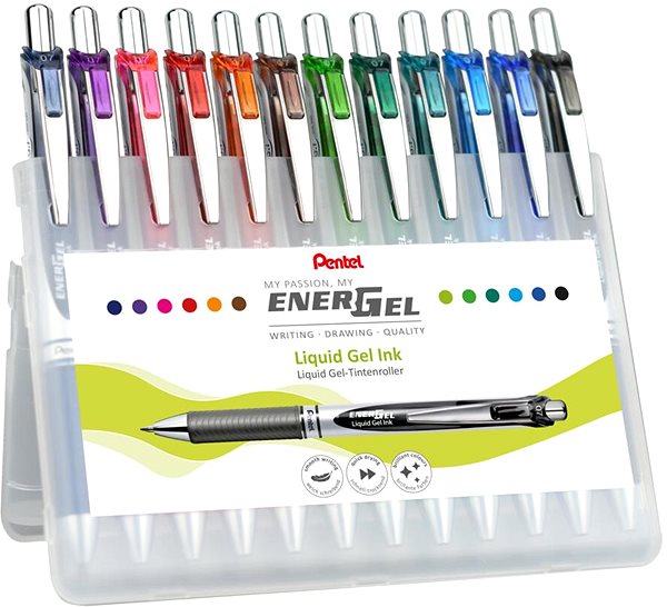 Roller PENTEL Energel BL77-12, 0,7 mm - Set mit 12 Farben ...
