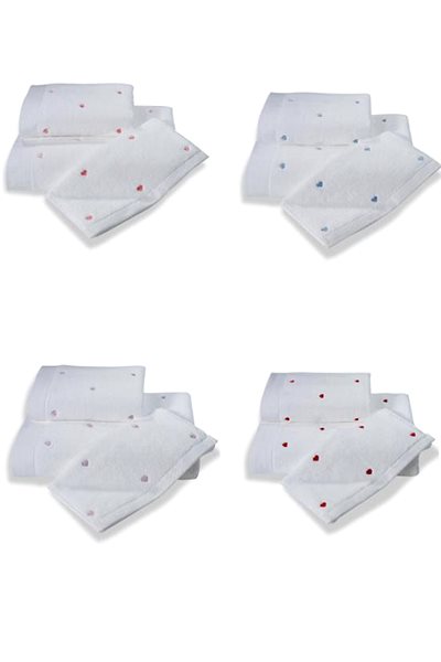 Uterák Soft Cotton Malý uterák Micro love 30 × 50 cm, biela – červené srdiečka ...