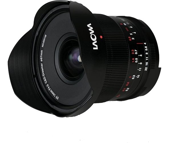 Objektív Laowa 14 mm f/4 Zero-D DSLR Nikon Bočný pohľad