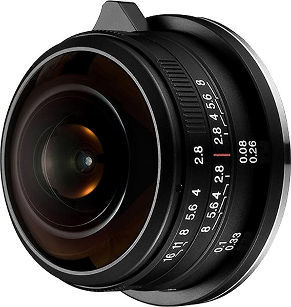 Objektív Laowa 4 mm f/2,8 Fisheye Nikon Bočný pohľad