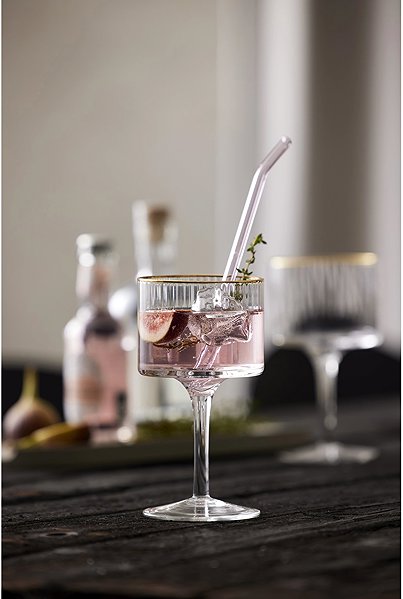 Glas Lyngby Glas Gin & Tonic Gläser-Set 320 ml 4 Stück Palermo Gold ...