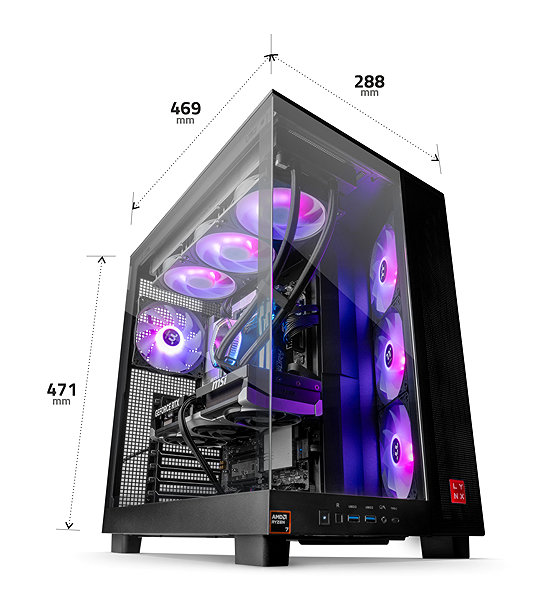 LYNX ULTIMATE Ryzen 7 RTX 5070 Ti gaming PC.