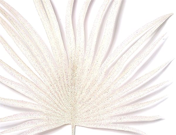 Umelý kvet Súprava 2 ks dekorácií: Dekoračné listy biele s trblietkami 44 cm ...