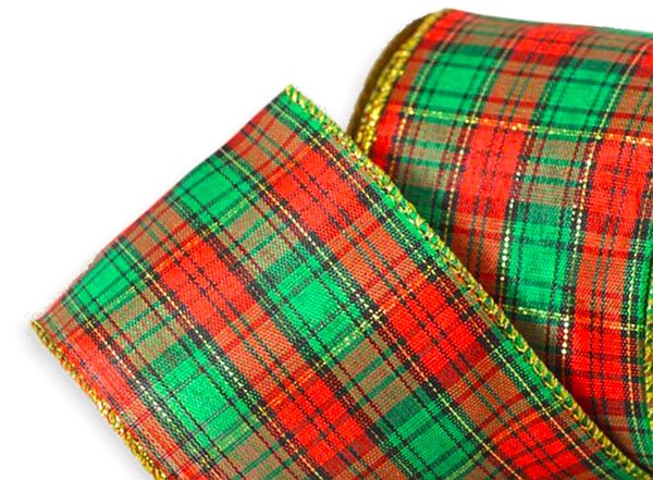 Ribbon LAALU Ribbon - plaid with gold edge, 6 x 270 cm .