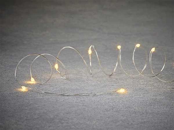 Svetelná reťaz LAALU LED drôtik strieborný TEPLÁ BIELA 2 m, s časovačom ...