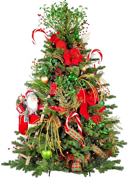 Műfenyő LAALU feldíszített karácsonyfa - Santa Claus II, 124 dísz, 240 cm ...