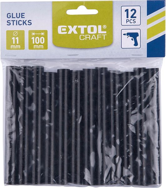 Tavné tyčinky EXTOL CRAFT Tavné tyčinky čierne, 11 mm, 12 ks 9913 ...