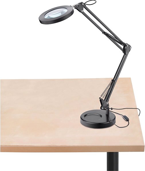 Stolní lampa Extol 43160 černá, s lupou, USB napájení ...