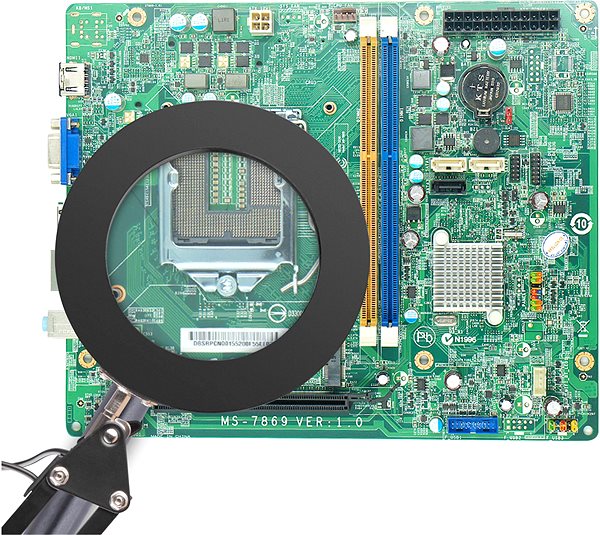 Stolní lampa Extol 43160 černá, s lupou, USB napájení ...