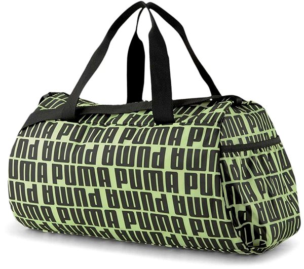 Sportovní taška PUMA AT ESS BARREL BAG BLACK FIZZY YELLOW Zadní strana