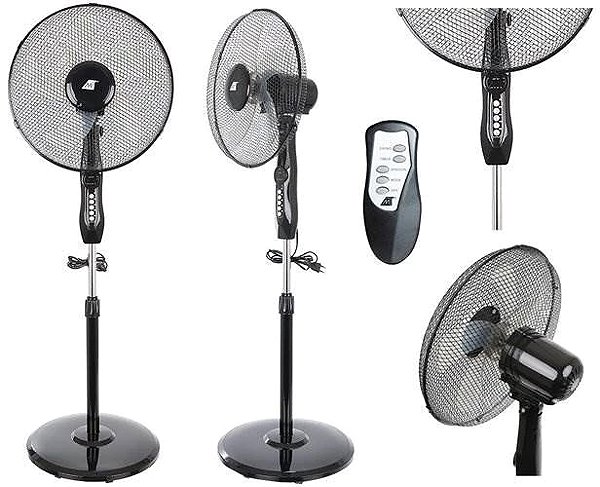 Fan Malatec 10339 Stand-up with remote control 40 W black ...