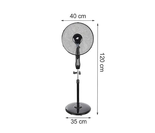Fan Malatec 10339 Stand-up with remote control 40 W black ...
