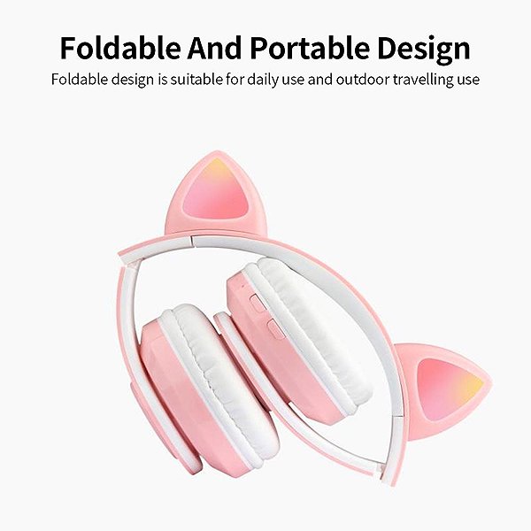 Wireless headphones Malatec 16865 Wireless headphones Cat with paw pink .