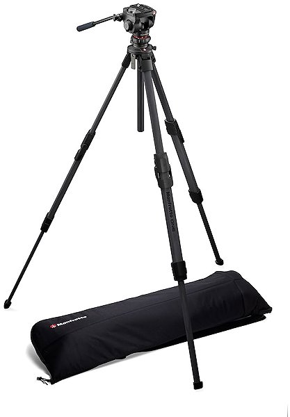Stativ Manfrotto ONE Carbon Hybrid Tripod mit 500X Fluidkopf ...