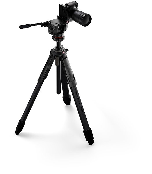 Stativ Manfrotto ONE Carbon Hybrid Tripod mit 500X Fluidkopf ...