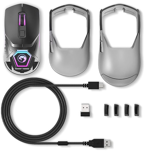 Gaming Mouse MARVO Fit Pro G1 Omron Switch Wireless, Space Grey Connectivity (ports)