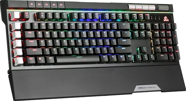 Gaming-Tastatur MARVO KG965G Mechanical-Blau - US Seitlicher Anblick