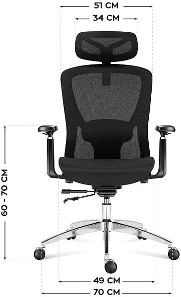 MARK ADLER Expert 5.3 Black Mesh office chair.