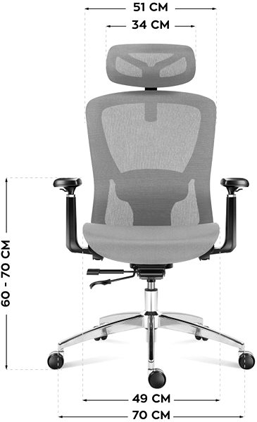 Office Armchair MARK ADLER Swivel chair Expert 5.3 Grey Mesh ...