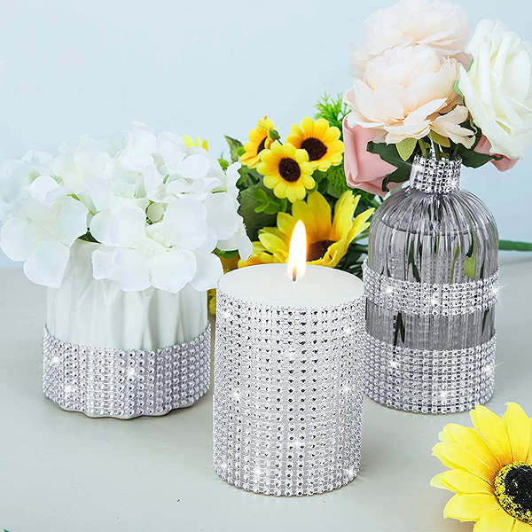 Ribbon Martom MDS Decorative ribbon with rhinestones 12 cm × 9 m - silver .