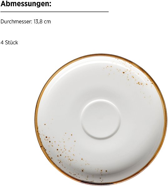 Set of cups Mäser Coffee set 200 ml 8 pcs, white with brown dots PINTAR .