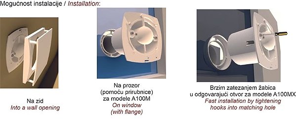 MakTrade MTG A100M-K bathroom fan with damper, white .