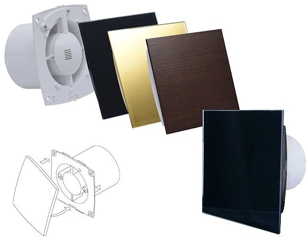 MakTrade MTG A100M-T bathroom fan with damper and timer, white .