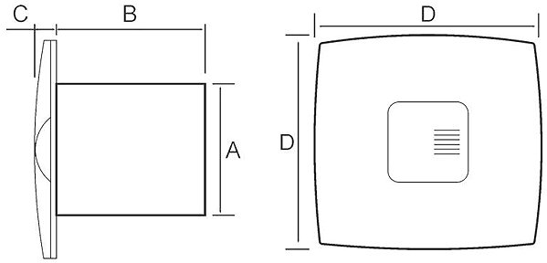 MakTrade MTG A100SXS-S-K bathroom fan with microwave sensor, flap, flange, silver .