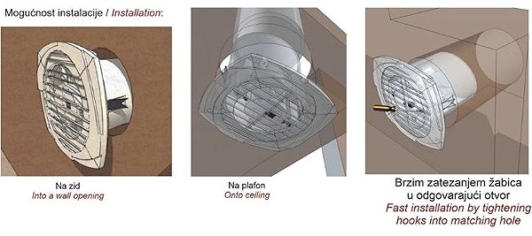 MakTrade MTG A100-T bathroom fan with damper and timer, white .