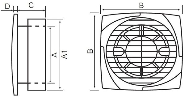 MakTrade MTG A-T/ FI 120/150 bathroom fan with damper and timer, white .