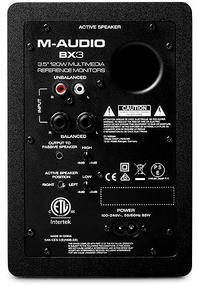 Reproduktory M-Audio BX3 pár Zadná strana