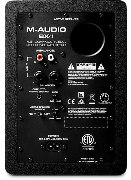 Reproduktory M-Audio BX4 pár Zadná strana