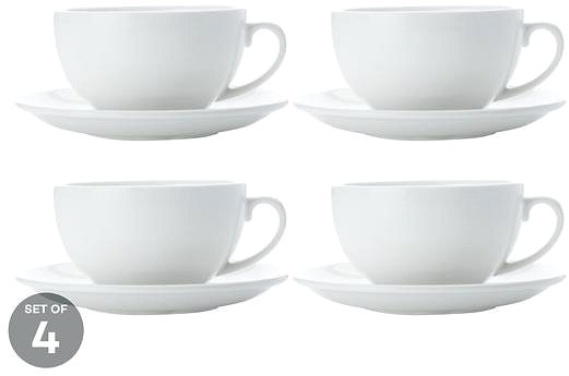 Csésze készlet Maxwell & Williams WHITE BASIC cappuccino csészekészlet csészealjjal, 4db, 320ml ...